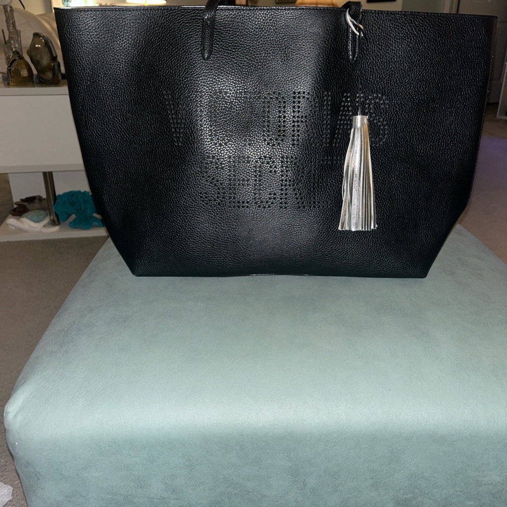 Victoria's Secret Black Tote with Silver Tassel NWOT - Picture 1 of 3